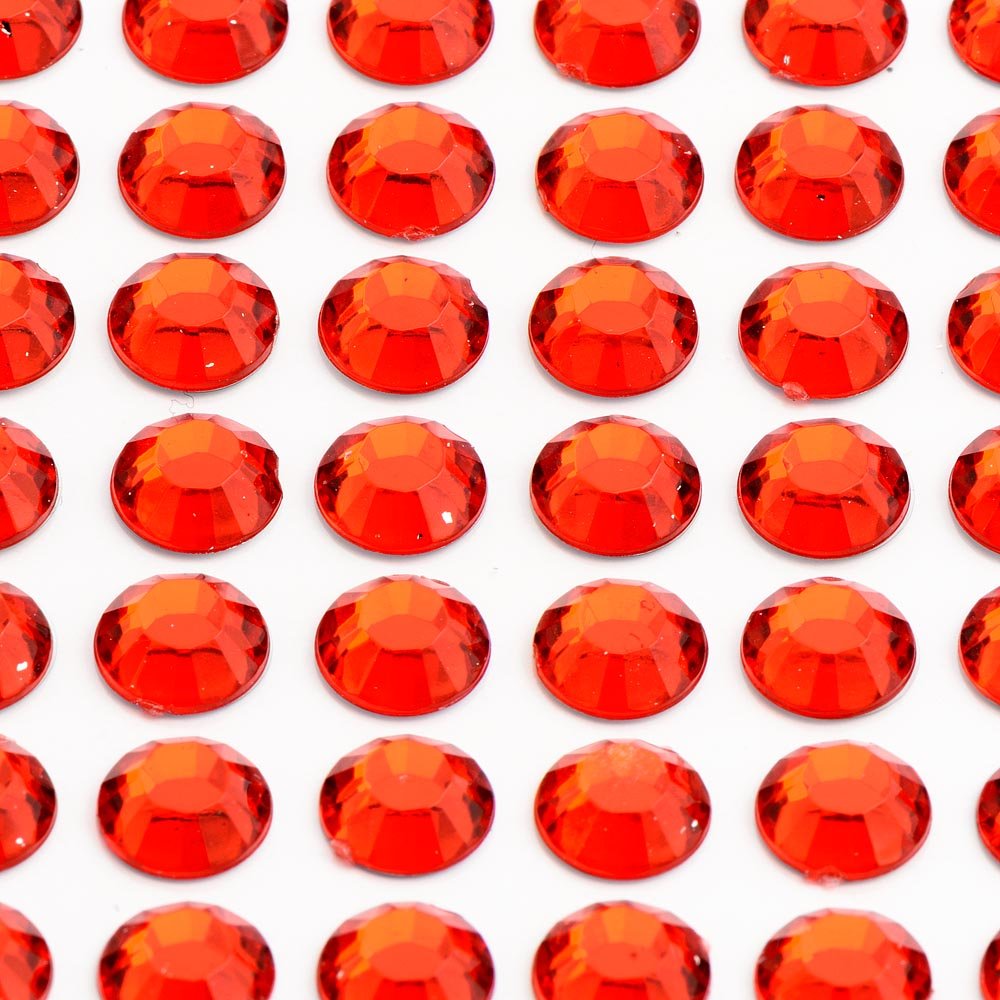 Italian Options - 10mm Red Diamante Rhinestone Gem Crystal Stickers (50 pcs)