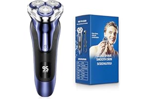 GDKLXL Electric Razor for Men, Electric Shaver for Men Face, with Pop Up Trimmer Waterproof Wet Dry Rechargeable Shaver ​​Midnight