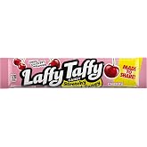 Laffy Taffy Cherry Chewy Candy, Individually Wrapped, 1.5 oz Bars, 24 Ct | Stretchy tangy taffy, cherry flavor, individually wrapped, jokes on wrapper, lunchbox, party, sharing