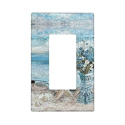 Daisy Flower Blue Beach Single Rocker Light Switch