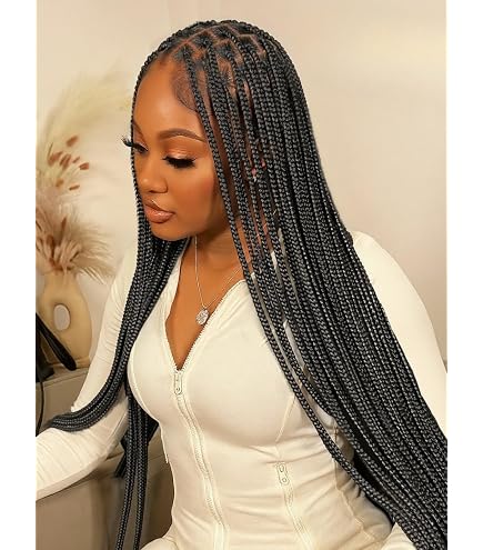 Amazon.com : HANNE Real Full Lace Braided Wigs for Black  display picture 1