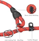 TagME Slip Lead for Dogs 1.8m Reflective Training Leash Red view 4