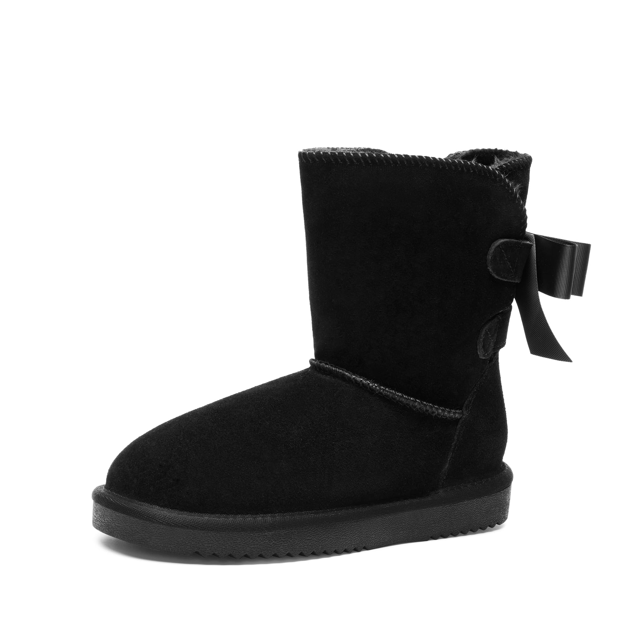 DREAM PAIRS Women's Snow Boots | Genuine Suede, Faux Fur Lined, Memory Foam, Slip-On Ankle Boots