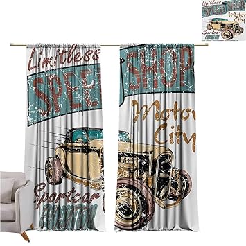 Amazon Com Cars Light Blocking Drapes Limitless Speed Shop Advert