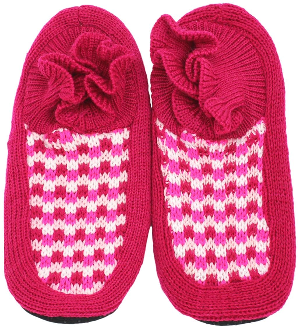 neskamoda soft cotton women's pink booties/indoor slippers-bt132