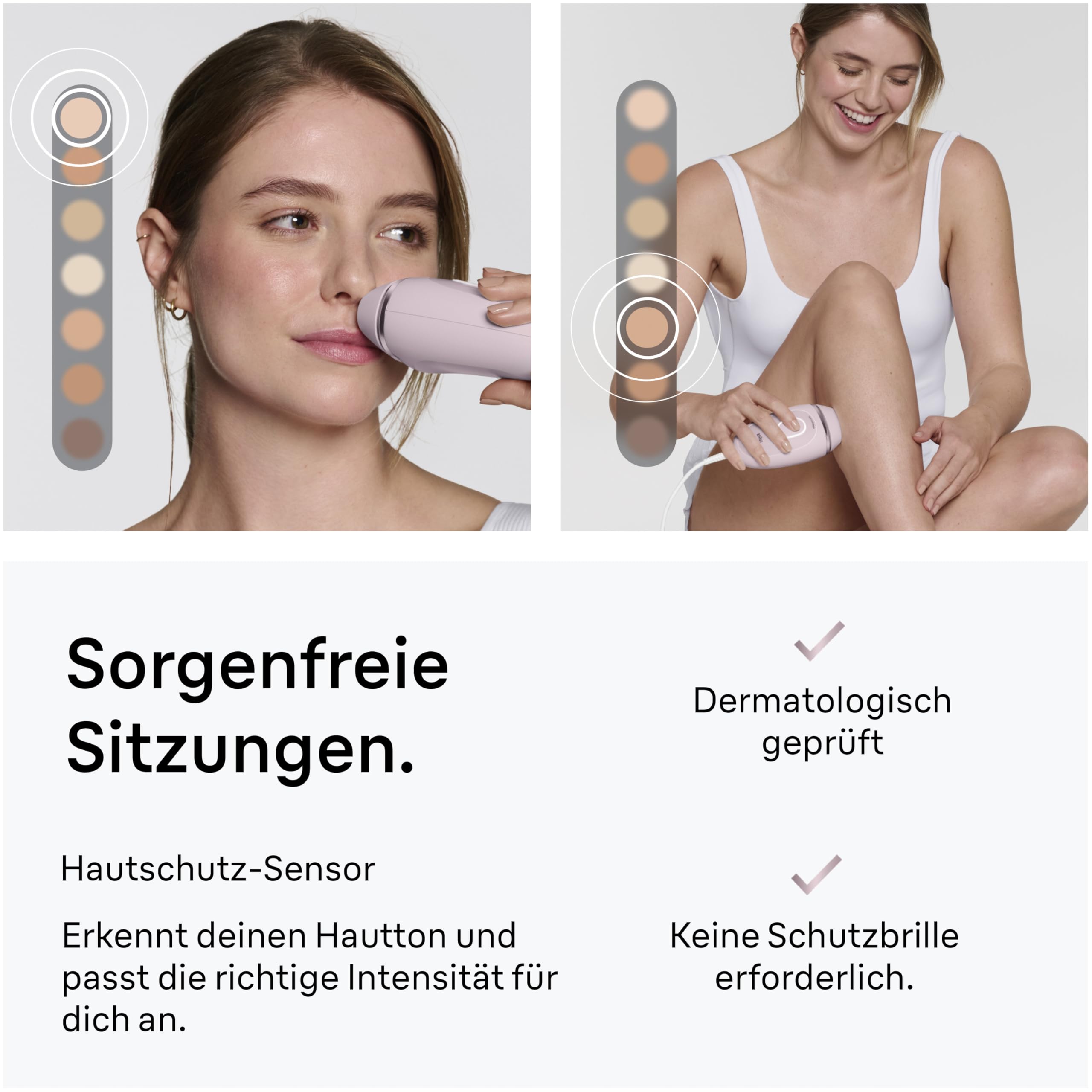 Braun Smart IPL Geräte Haarentfernung Silk·expert Mini — Dauerhafte Laser Haarentfernung für Zuhause, Designed in Germany — Inkl. Etui, Gesichtstrimmer und Gillette Venus Rasierer — PL1112, Rosa 6