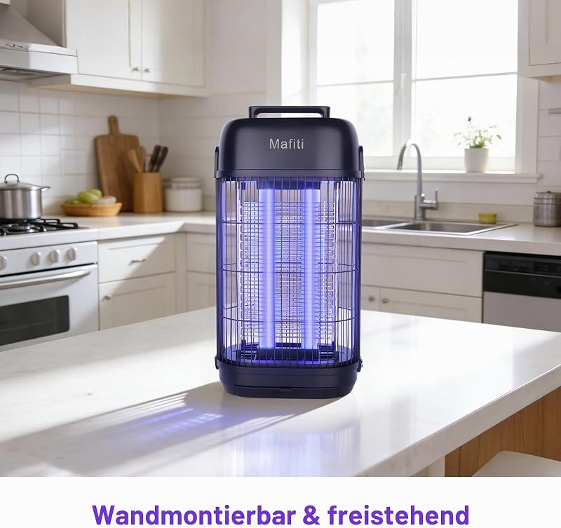 Elektrische Fliegenfalle 20W UV, Insektenvernichter mit 360° Hochspannungsgitter – Mückentöter für Zuhause & Gewerbe, effektiv mit Sicherheitsgitter