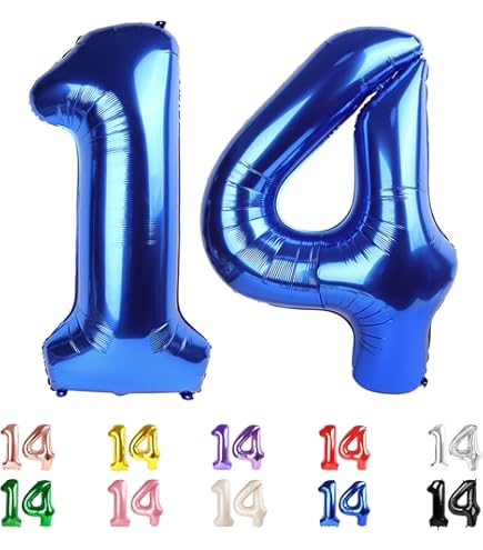Giant 40-Inch Black Number 14 Balloon - 14th Birthday Decorations For Teens & Photo Props