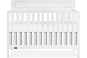 Dream On Me Avery 5-in-1 Convertible Full-Size Baby Crib in White, GreenGuard Gold & JPMA, 3 Mattress Heights, Converts to Toddler, Day & Full-Size Bed, Create a Safe and Baby-Friendly Nursery