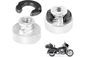 BAKAFOH 2 Pcs Rear Fender Seat Nut Mount Kit Fit for Harley Electra Glide Road King Street Glide Sportster Softail Dyna 1996-2024 Chrome