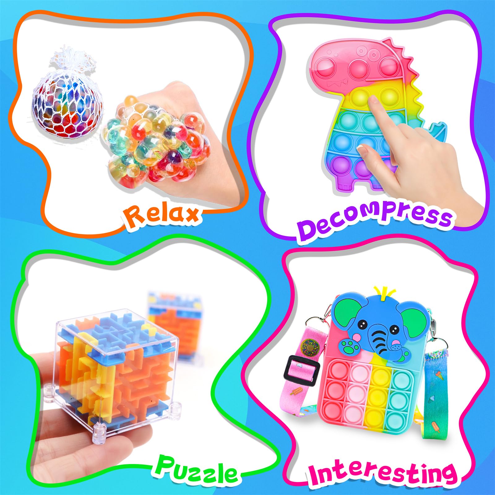 1000pcs Party Favors Goodie Bags for Kids, Fidget Toys Pack, Stocking Pinata Stuffers, Birthday Gifts, Classroom Prize, Treasure Box, Carnival Prizes, Easter Eggs Fillers