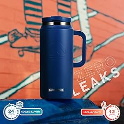 FAHRMOSIS 64 Oz Tumbler with Handle and Straw Half