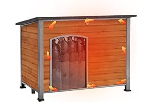 Aivituvin Dog House Outdoor Indoor Wooden Dog Kennel for Winter with Raised Feet Weatherproof for Small Medium Large Dogs,Uni