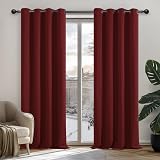 Deconovo Red Thermal Blackout Curtains 52x54 Eyelet Pair 2 Panels 100% Polyester
