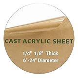 1 Pieces 1/4" Round Plexiglass Sheet, 20 Inch