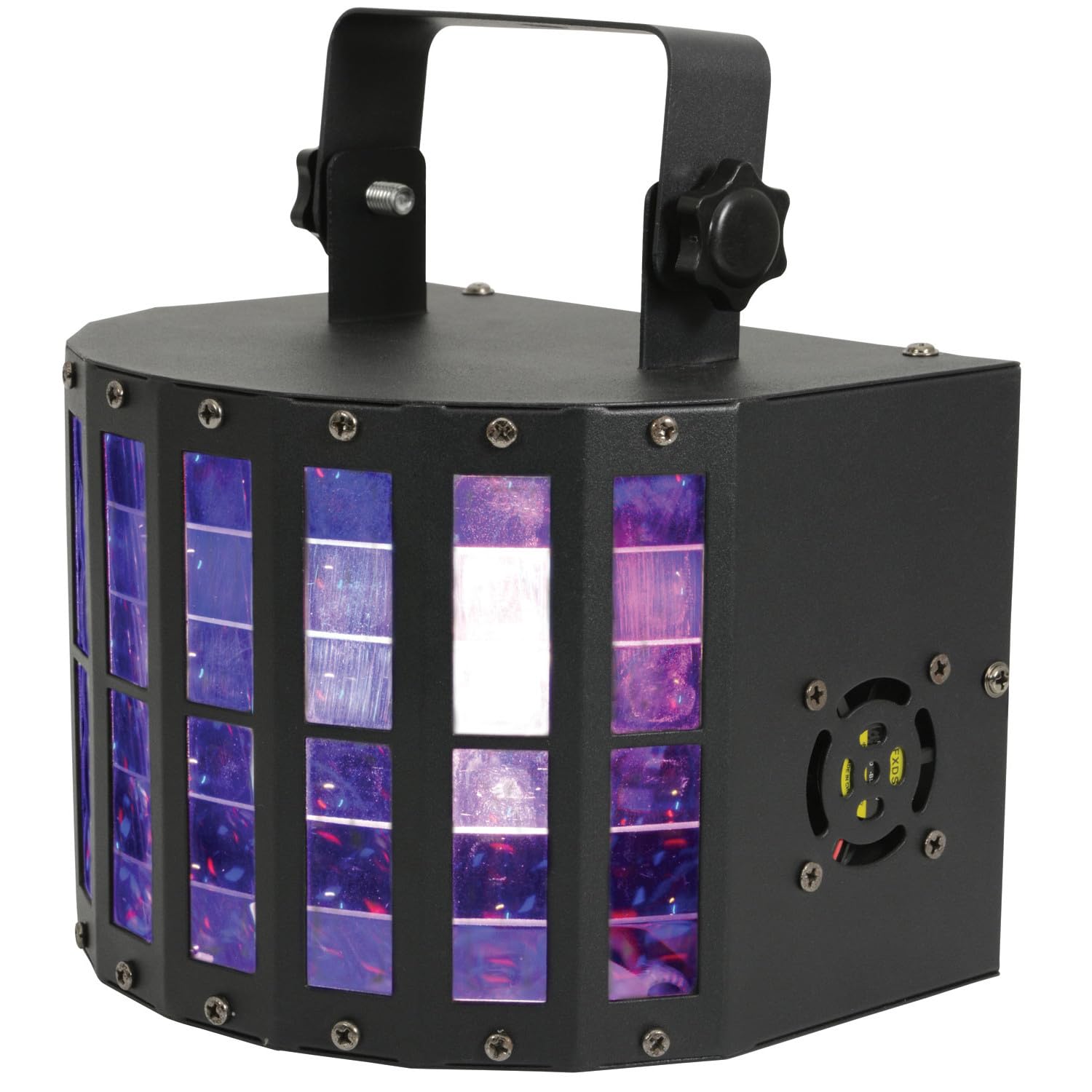 QTX | DERBY9 LED Stage Light for Parties & Events | Multi-Colour Disco Light with 9 LEDs, DMX Control, IR Remote & Sound-Activated | Rotating & Flash Effects for DJ, Home Disco, Dance Floor