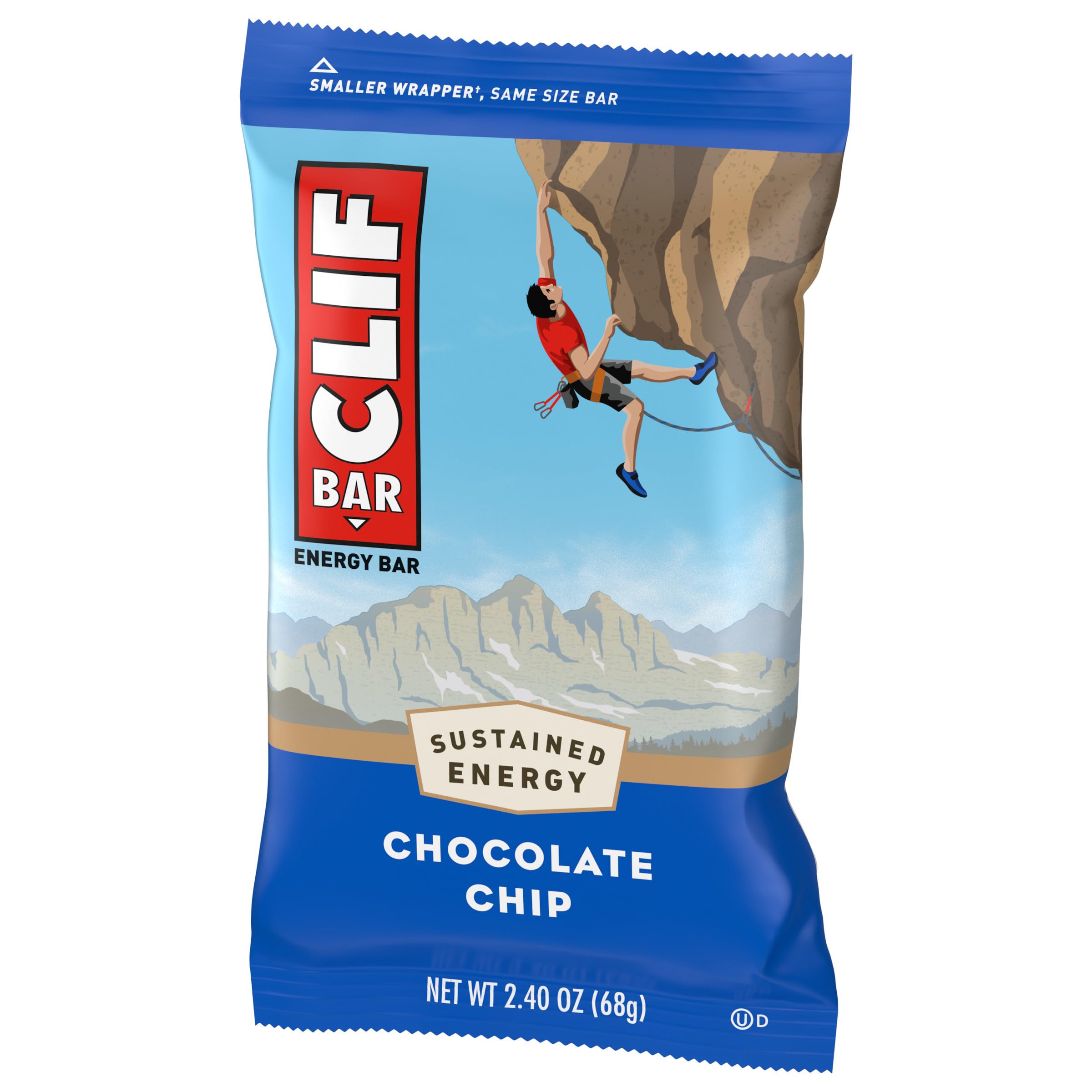 CLIF BAR - Energy Bar - Chocolate Chip - Made with Organic Oats - Plant Based Food - Vegetarian - Kosher (2.4 Ounce Protein Bar, 1 Count) Packaging May Vary