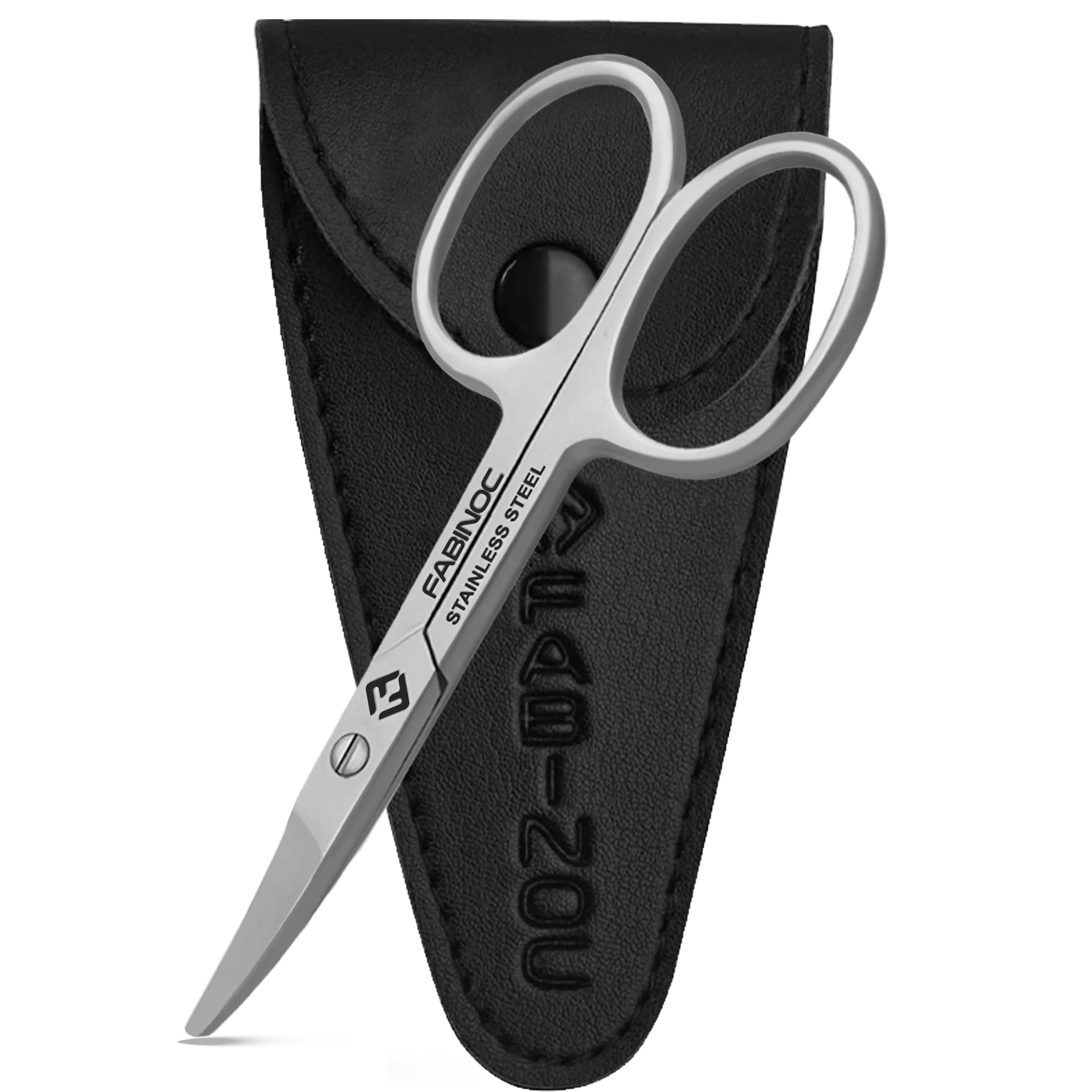 FABINOC Curved Nail Scissors with Rounded Tips | German Quality Stainless Steel | Safe for Diabetics, Kids, Babies, and Children's Nails