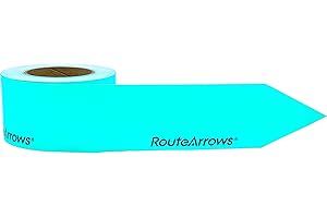RouteArrows 250 Pack ($.40/Arrow) Strong Adhesive Aqua Arrow Stickers, Hi-Viz Directional Arrows Perfect for Outdoor Pavements and Most Indoor Floor Types