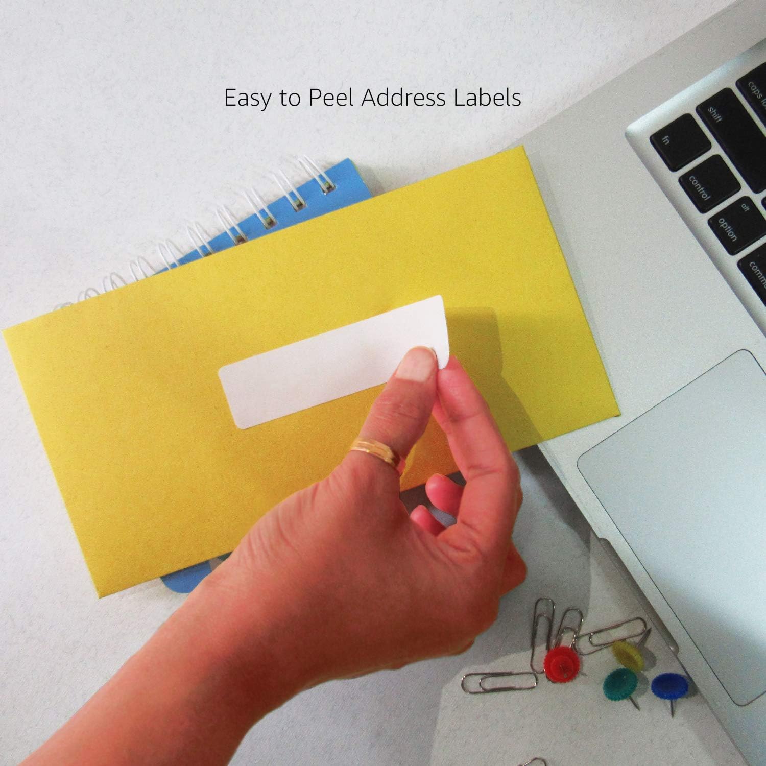  Basics Address Labels for Laser Printers, 1-1/3" x 4", Permanent Adhesive, White, 350-Pack : Office Products