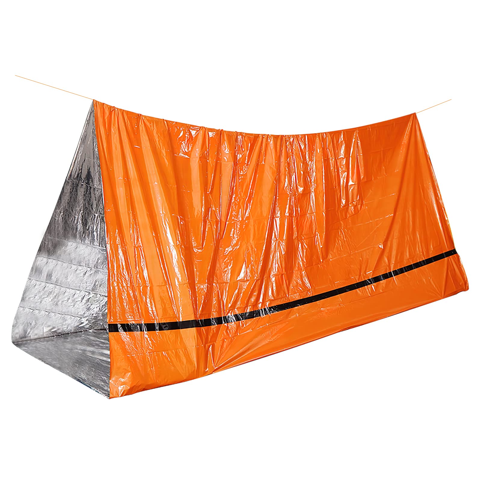 Emergency Survival Shelter Tent Outdoor Reflective Survival Thermal Shelter Blanket Sleeping Bag Waterproof Windproof Sunshade Rescue Gear Portable Emergency Kit for Camping Hiking Mountaineering