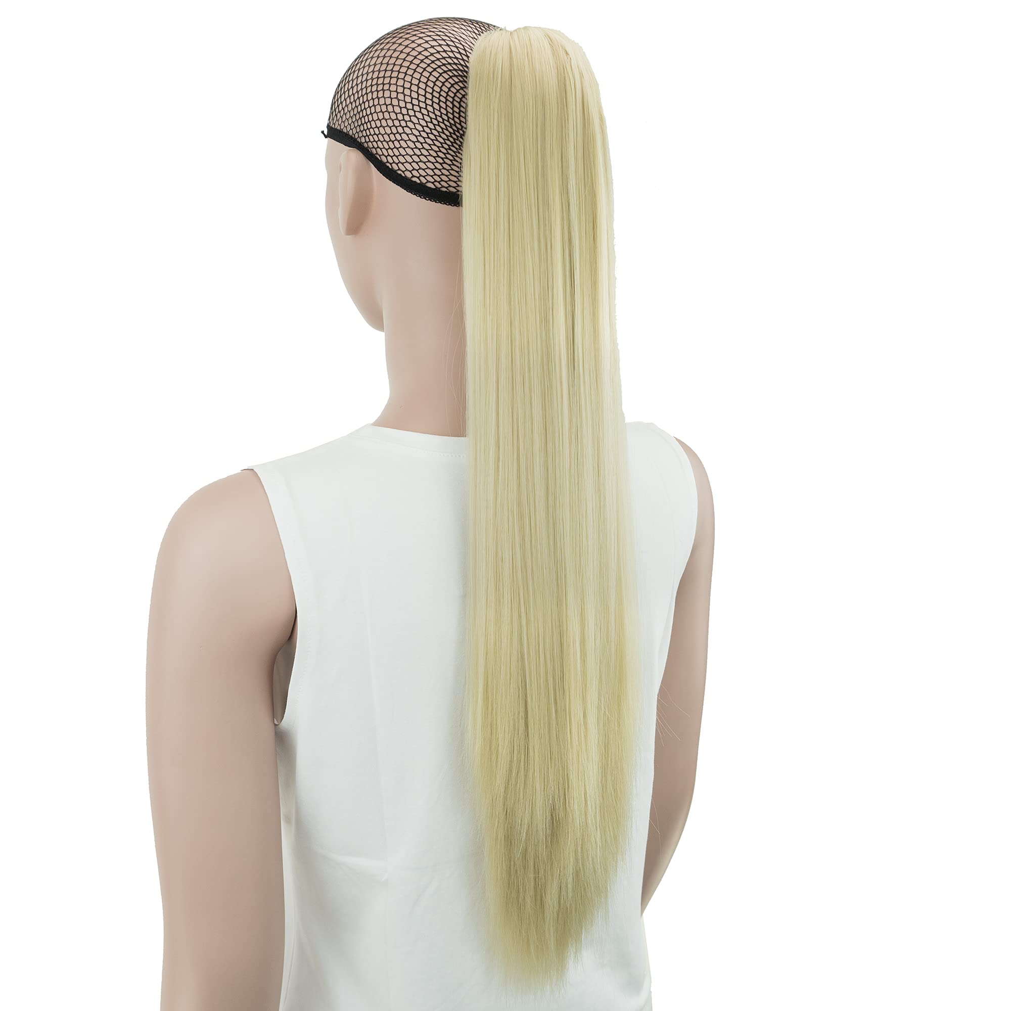 IMISSU Thick Straight Jaw Claw Ponytail Hair Pieces Extensions Pony Tail Clip in Hairpiece 24 Inches (Straight Dirty Blonde)