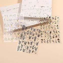 Laser Gold Flowers Leaf Leopard Print Abstract Face