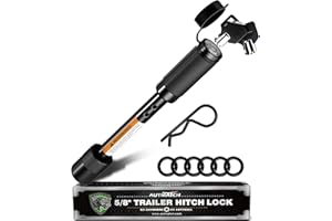 AUTMATCH Trailer Hitch Lock - 5/8" Locking Receiver Hitch Pin Fits Class III IV V 2", 2-1/2", 3" & 3-1/2" Receiver, Anti-Thef