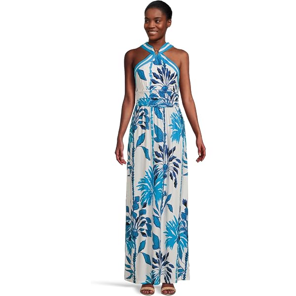 Lilly Pulitzer Womens Montecito Halter Maxi Dress Papaya Breezy Palm  Engineered Maxi Dress LG One Size at Amazon Women's Clothing store
