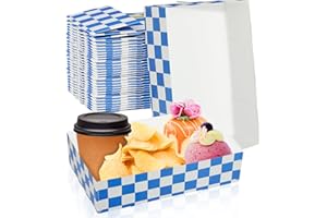 BACSBOO 30 Pcs Oktoberfest Party Supplies German Party Bavarian Flag 4 Corner Food Boxes Paper German Beer Festival Snack Trays Disposable Food Trays for Beer Festival Party Decorations Supplies Favors