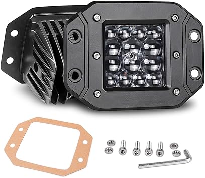 Amazon Com Flush Mount Led Pods Nirider 2pcs 84w Bumper Lights 5 Inch Spot Beam Driving Lights Led Light Bar Flush Led Work Light Off Road Lights For Truck Suv Atv Utv Boat