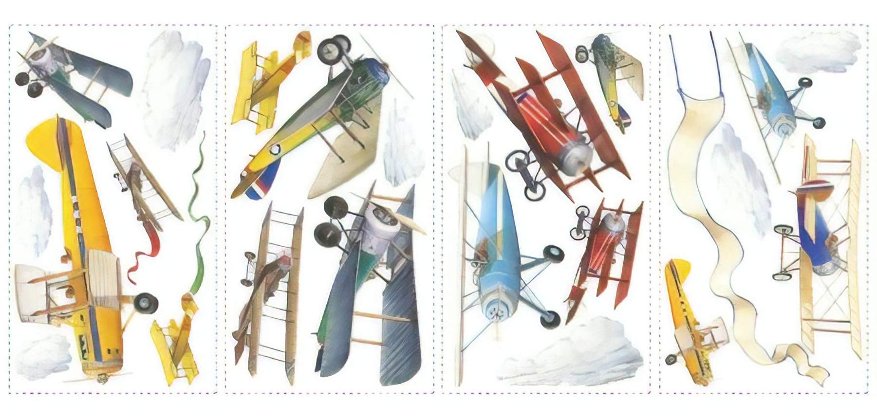 RoomMates Repositionable Childrens Wall Stickers Vintage Planes