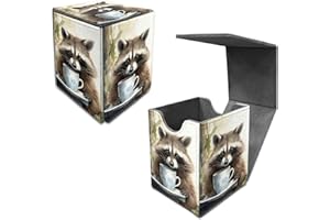 Dikoer Raccoon Card Deck Box, MTG Commander Deck Box Card Deck Case for Trading Cards, 100+ Sleeved Cards with PU Leather Mag