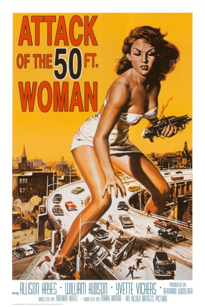 Attack of the 50 ft Woman Poster Print, 24x36 Poster Print, 24x36