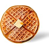 Waffle Round Fleece Throw Blanket, Realistic Breakfast Food Wrap Blanket | Plush Soft Polyester Cover For Sofa and Bed, Cozy Home Decor Room Essentials | Funny Novelty Gift For Teens, Kids | 60 Inches