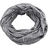 Aramox Scarf Travel Scarf with Secret Zipper Pocket, Mysterious Romantic Pattern for Men Women(Grey)