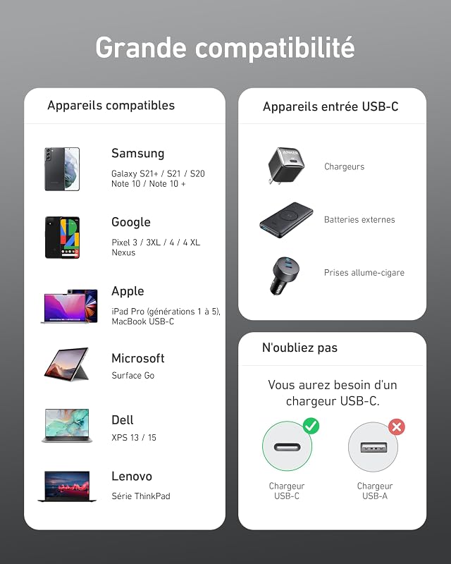 333 Câbles Rapides USB C vers USB C 100W (1,8 m)