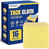 CAREGY 16Pcs Tack Cloth for Removing Dust from Woodworking, Sanding Particles, Clean & Polish, Ideal for Woodworking & Painting,Wax and Silicone Free, 18 x 36 Inches Dust Cloths