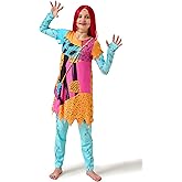 SHGIUOAX 10PCS Sally Costume Set for Girls - Halloween Dress Up with Wig & Accessories (Ages 3-11)