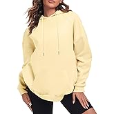 FKEEP Oversize Hoodies Women Fleece Crewneck Sweatshirt Casual Long Sleeve Pullover Tops with Pockets