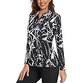 Viracy Womens Golf Shirt UPF50+ Sun Protection Long Sleeve 1/4 Zip Up Polo Workout Tops Fast Dry Fit Moisture Wicking