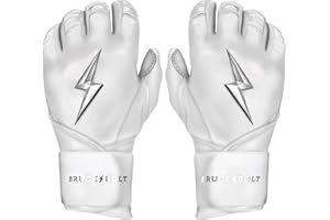 BRUCE BOLT Chrome Series Long Cuff Batting Gloves - Multiple Colors - Adult & Youth Sizes