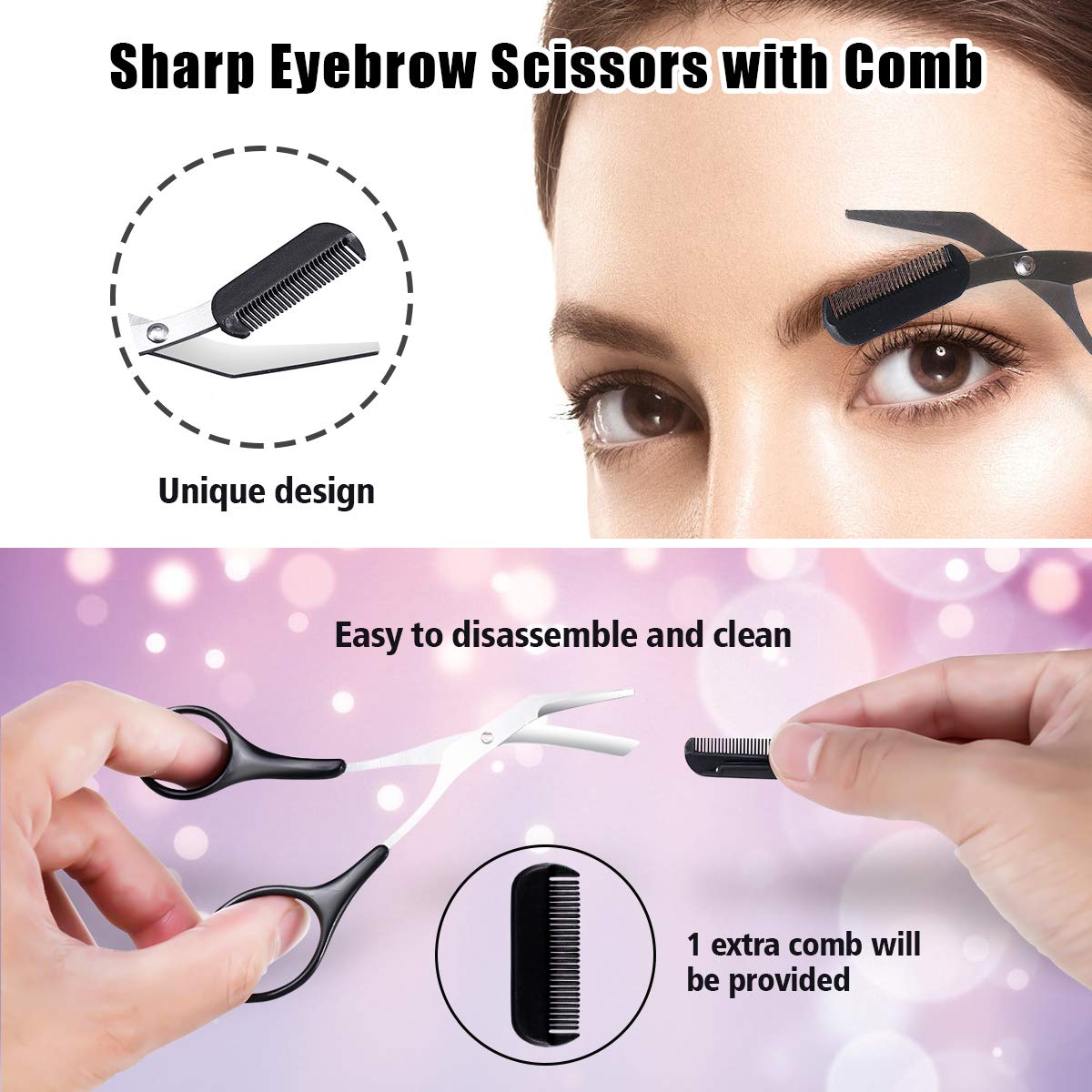 Eyebrow Razor, Hizek 6 in 1 Eyebrow Kit, Multipurpose Exfoliating Dermaplaning Tool Face Razors for Women, Including Facial Trimmer Shaver, Eyebrow Brush, Scissors, Tweezers, Storage Bag : Beauty