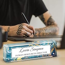 HETOOSHI Name Plate for Desk, Desk Double sided
