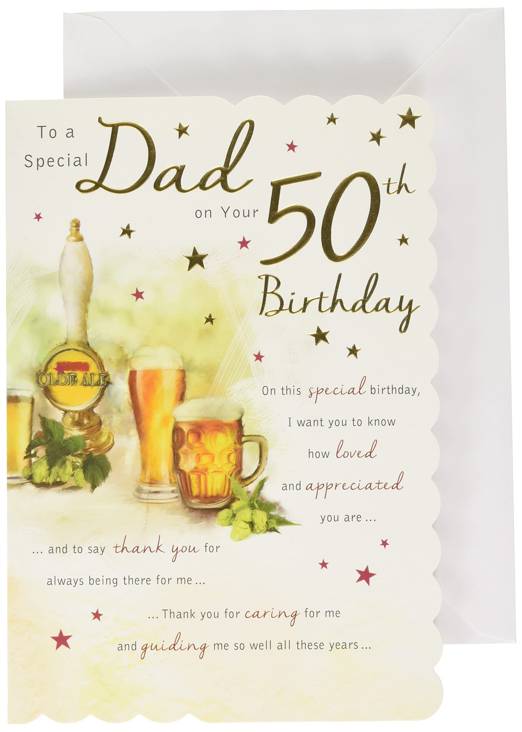 Piccadilly Greetings STUNNING TOP RANGE BEAUTIFULLY WORDED DAD FIFTY 50TH BIRTHDAY GREETING CARD