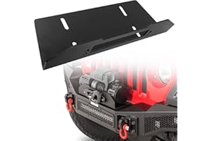 ATRACYPART 332000T Winch Mounting Plate Fairlead Mount Bracket Fit for Go Rhino Rockline front bumpers, for up to 12,000 pound capacity winch (Galvanized Steel, Textured Black)