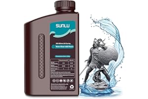 SUNLU 1000g Water-Wash ABS Resin, Combines features of ABSLIKE Resin & Water Washable Resin, Non Brittle, High Precision, Low Shrinkage, Fast Curing 3D Resin for LCD DLP SLA 3D Printers, 1KG Dark Grey