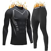persimar Upgraded Thermal Underwear for Men Long Johns Set for Cold Weather Base Layer Top & Bottom with Fleece Lined