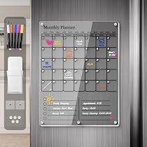 Amazon.com : Magnetic Acrylic Fridge Calendar 2024, Clear Dry ...