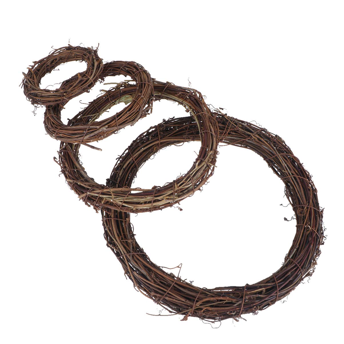 EXCEART 4pcs Natural Rattan Ring Wreath Frames for Diy Craft Wreaths for Wedding Holiday Party Wall Hanging Decoration Unfinished Garland Crafts